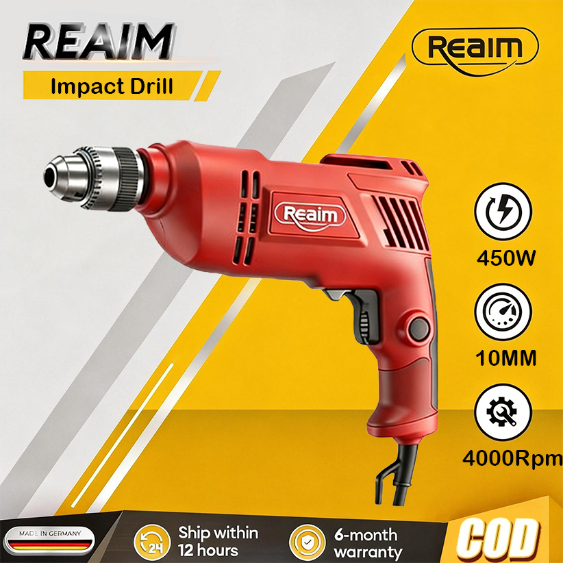 Reaim Bor Impact Bor Modern 10mm Bolak Balik Bor Listrik Modern Alat Bor Bor Beton Mesin Bor Listrik