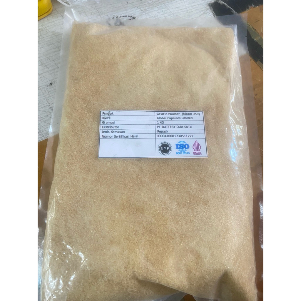 GELATIN POWDER GLOBAL CAPSULES 1 KG / GELATIN HALAL 1 KG / GELATIN BUBUK 1 KG /  GELATIN SAPI 1 KG