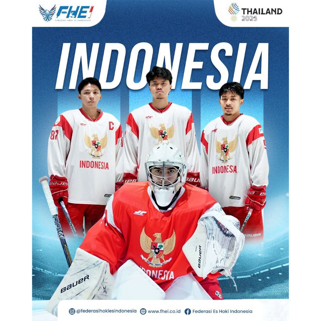 WHITE - Jersey Timnas Hoki Es Indonesia – Official National Team Edition