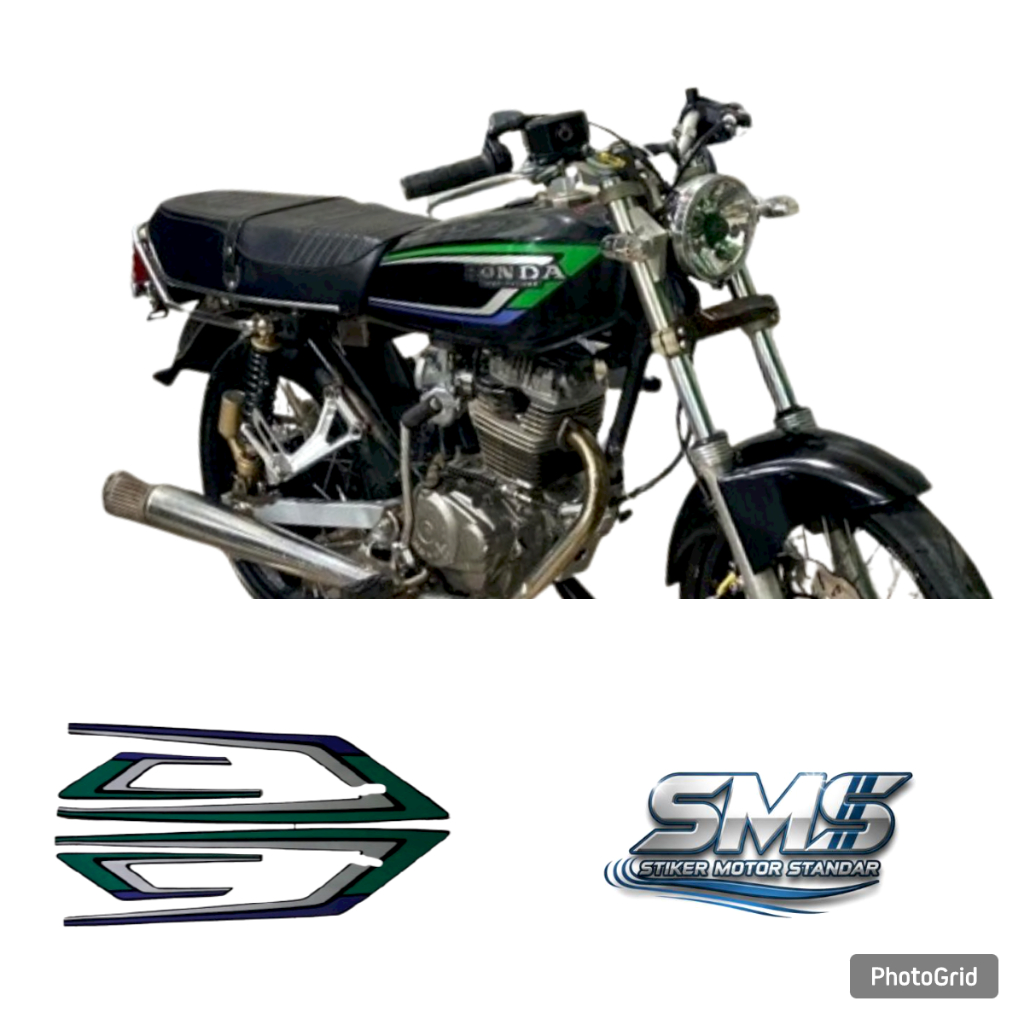 STIKER STRIPING LISH LESH BODY MOTOR HONDA GL 100 TAHUN 1993 1994 WARNA HIJAU FULLSET