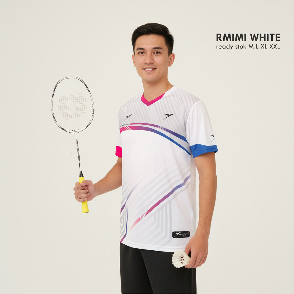 Yoozh R-MIMI WHITE baju badminton jersey badminton kaos badminton yoozh original