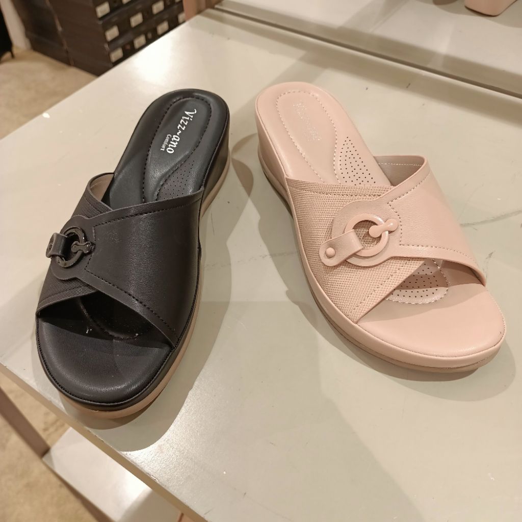 sandal wanita wedges 5cm ringan VIZZANO original