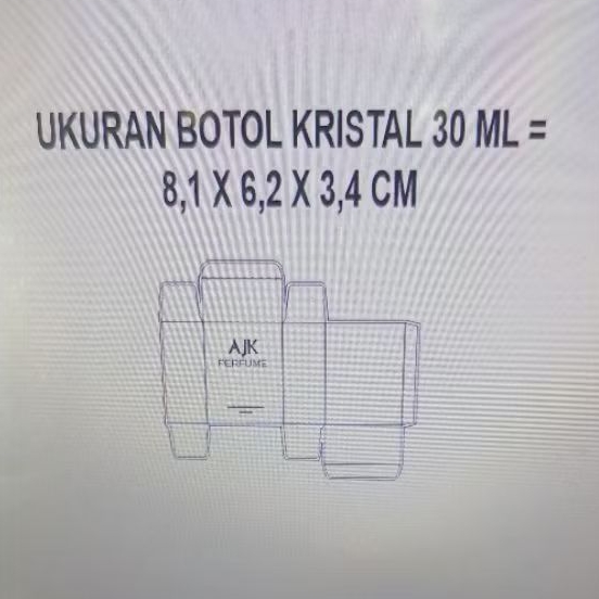 Box Untuk Botol Kristal 30 ml Cetak Merk