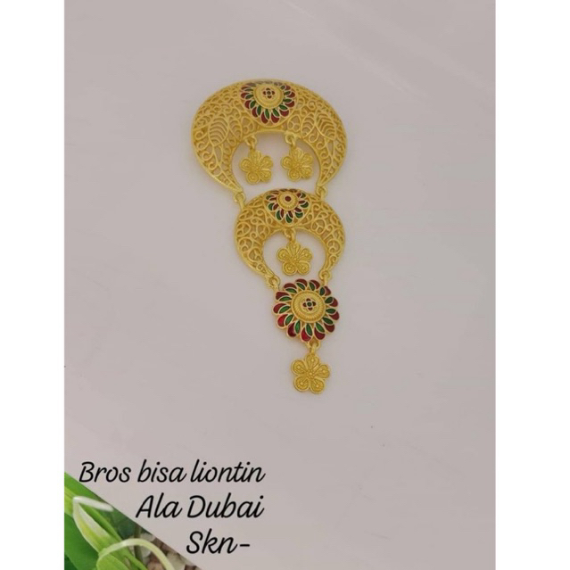 Lunavia accesories Bros/leontin Dubai susun tiga lapis emas