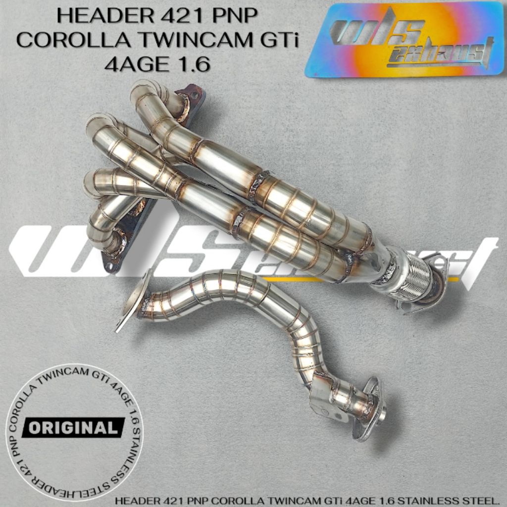 KNALPOT MOBIL HEADER 421 PNP COROLLA TWINCAM GTi 4AGE 1.6 PNP STAINLESS STEEL WLS EXHAUST