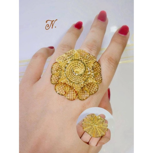 Lunavia accesories cincin model bunga lapis emas