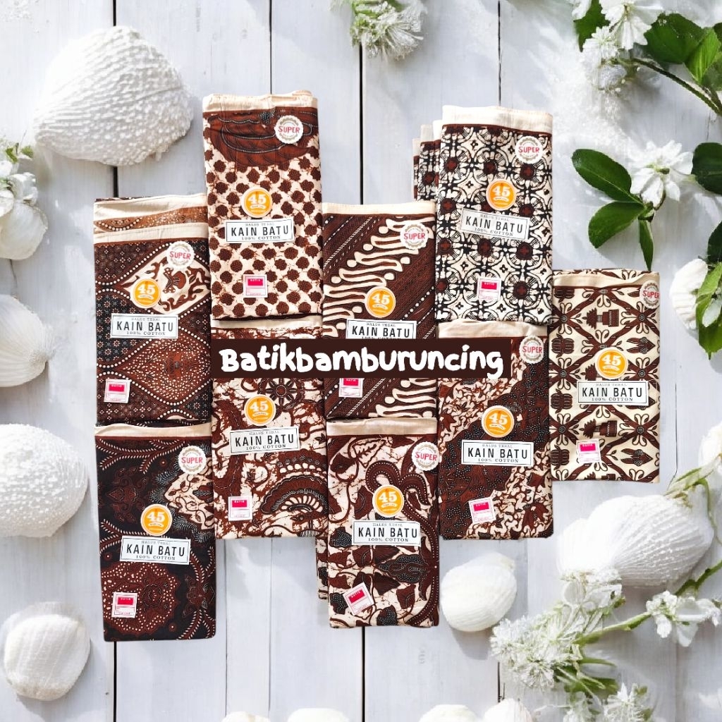 batik Jarik Putihan coklatan Motif lawasan Kualitas Katun kain batu, Cocok untuk Dekorasi, persalina