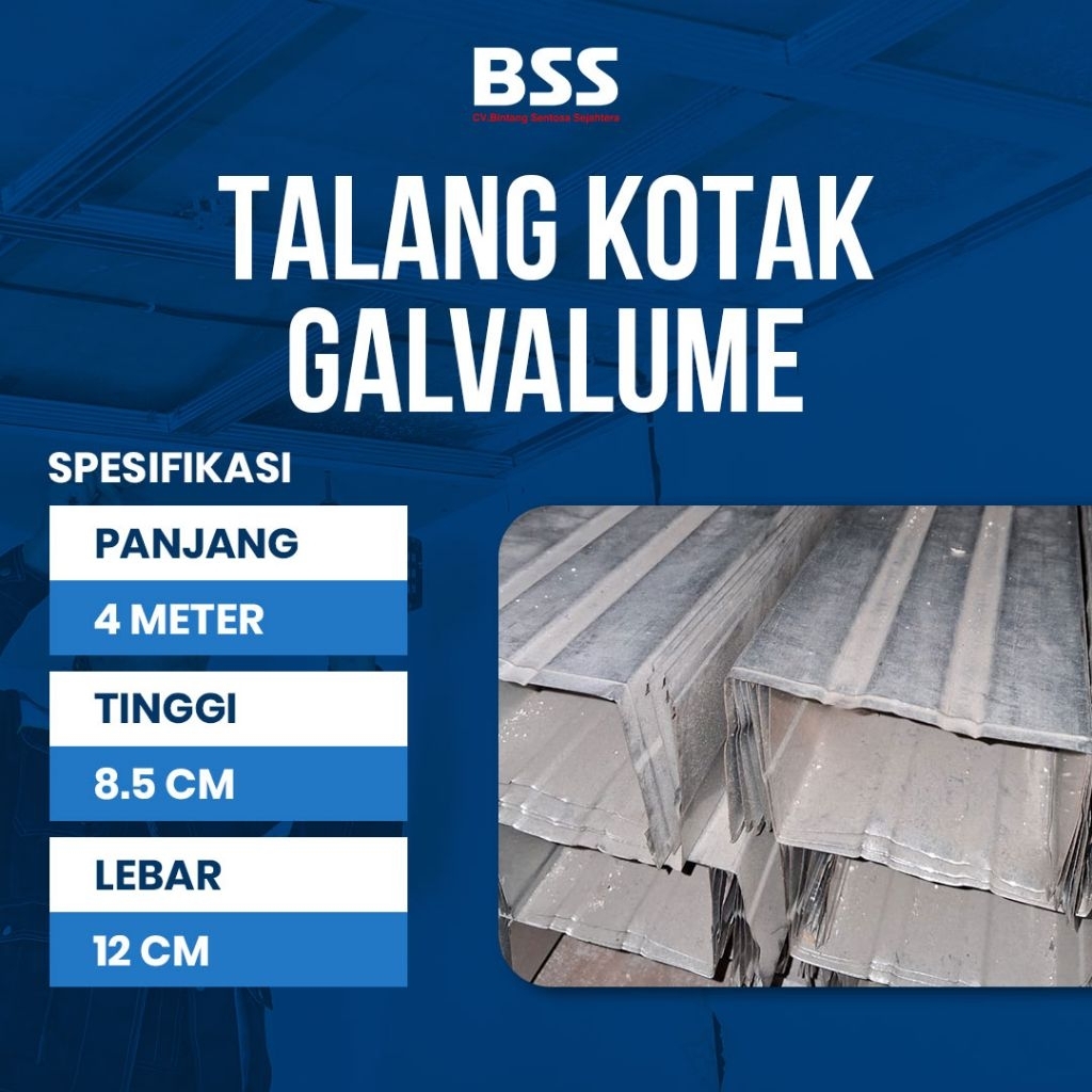 Talang Seng Kotak Galvalum Anti Karat Tahan Lama Cocok Untuk Base Bangunan dan Atap