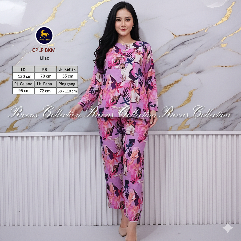 Batik Kuda Mas Setelan CPLP Batik Print | Piyama Wanita Celana Panjang Lengan Panjang Busui