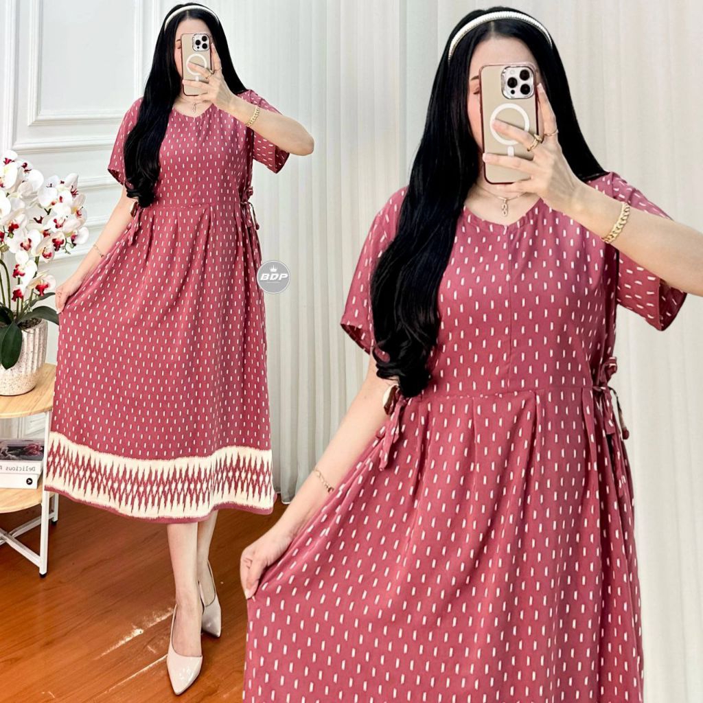 Daster Chibi Luna Bahan Rayon Tebal Grande A Resleting Depan Busui Friendly Bumil Daster Santung Nya