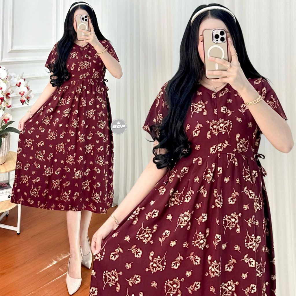 Daster Chibi Luna Bahan Rayon Tebal Grande A Resleting Depan Busui Friendly Bumil Daster Santung Nya