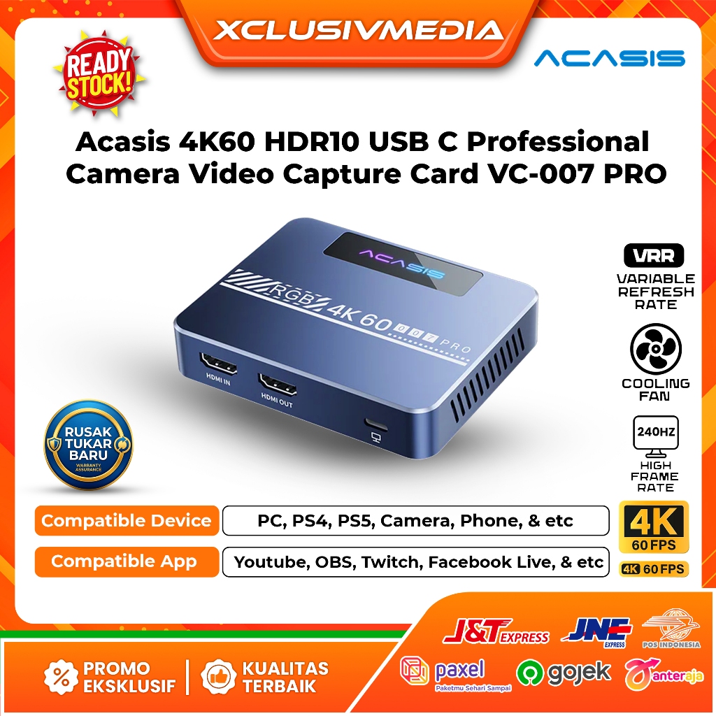 ACASIS HDMI Video Capture Card USB 3.0 4K 60Hz Ultra HDR - VC 007PRO