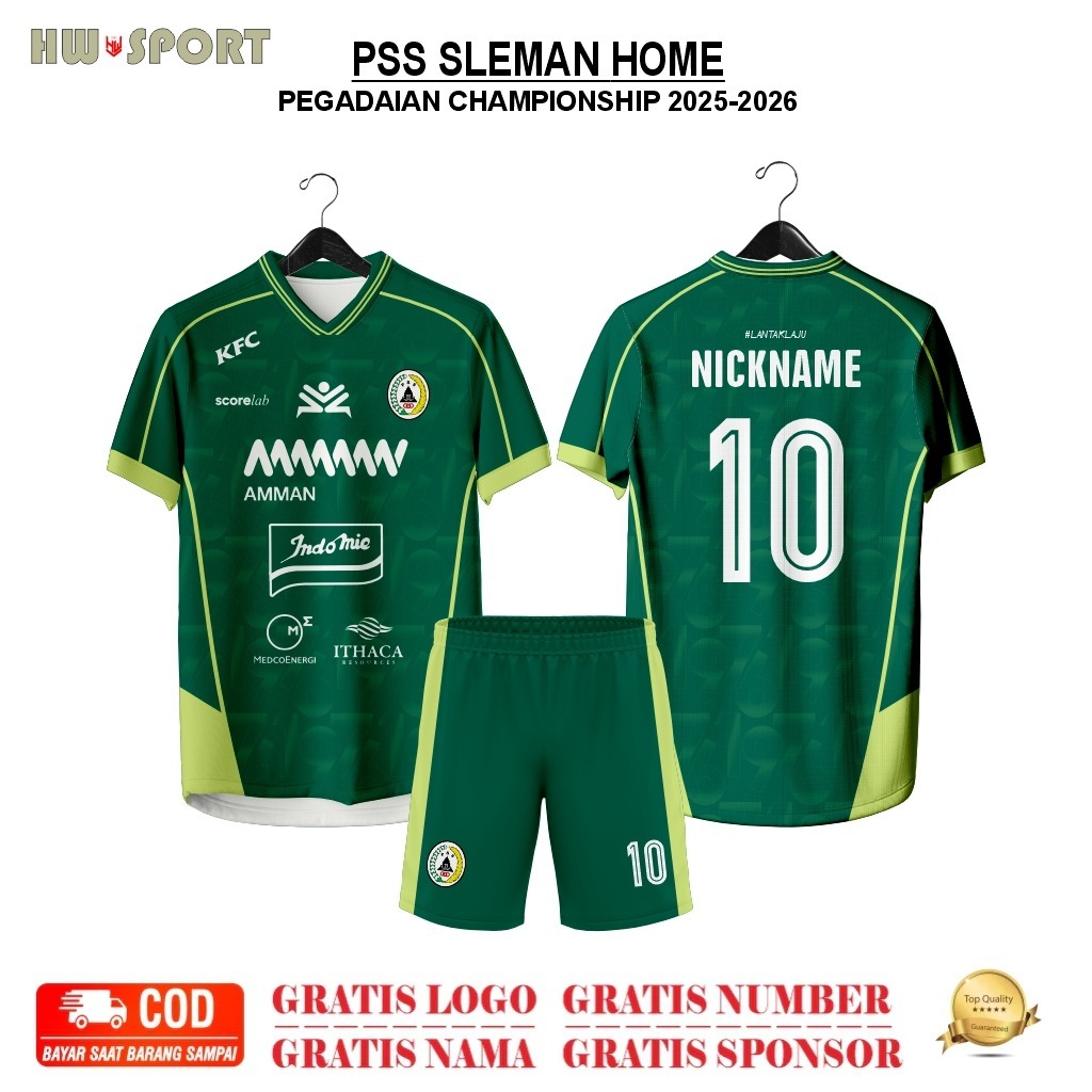 Jersey  PSS SLEMAN HOME Pegadaian Championship Terbaru 2025-2026 Full Printing Premium GRATIS Nama &