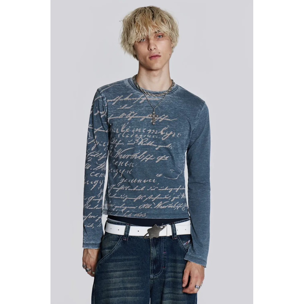 EARLY 2000s STYLE - DIG DEEP Y2K GRAPHIC LONG SLEEVE TOP