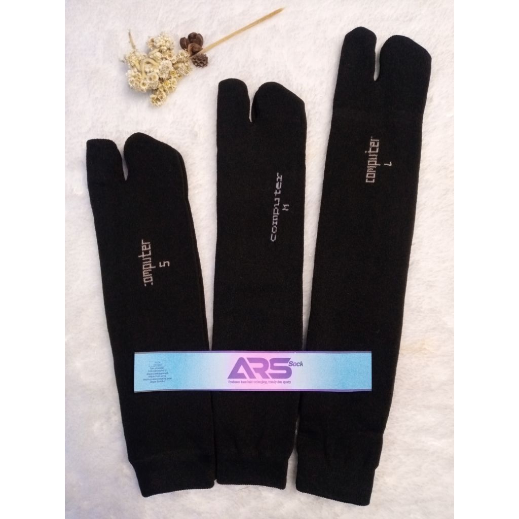 ARS Kaos Kaki Muslimah Jempol Polos Hitam Bahan Polyester Computers Desain