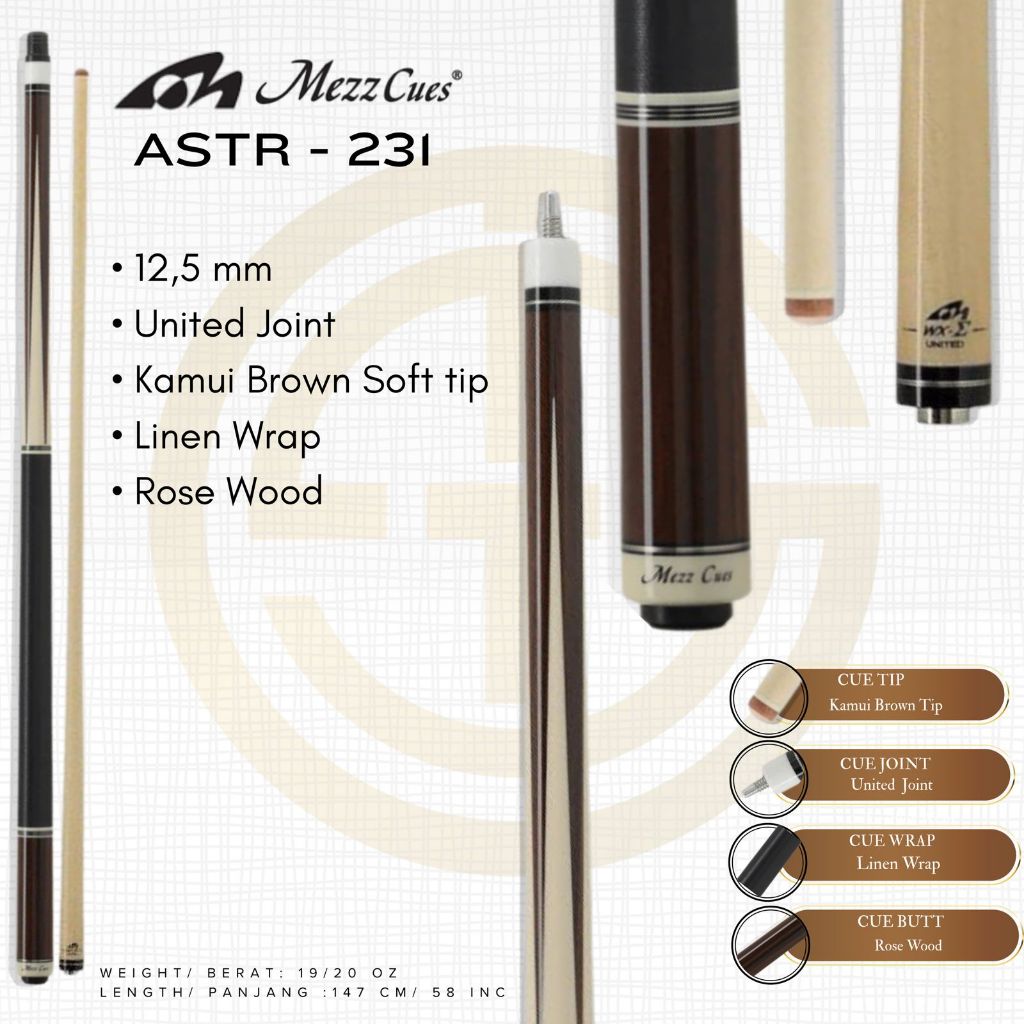 Mezz Cue ASTR-231 United Stick Play Billiard
