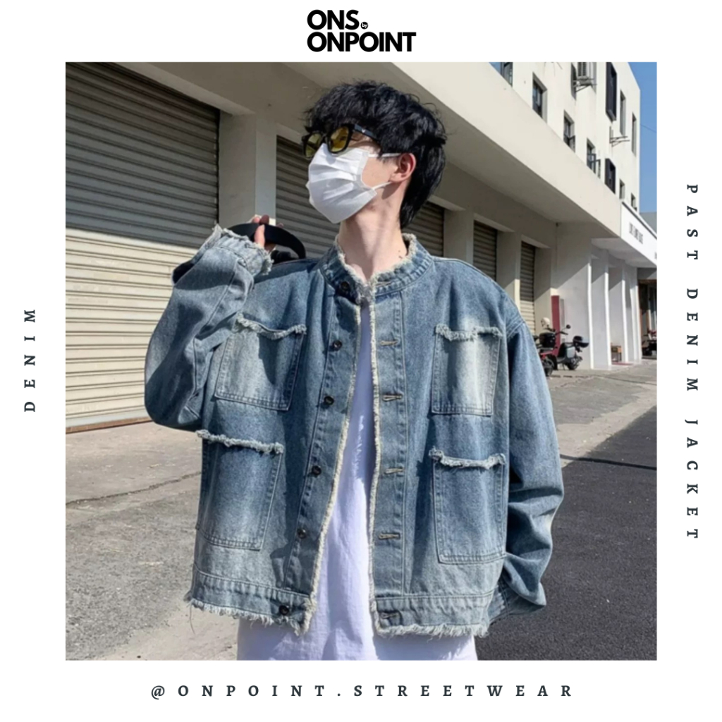 [ONS BY ONPOINT] Past Denim Jacket - jaket denim pria jaket varsity pria leather jacket baseball jak