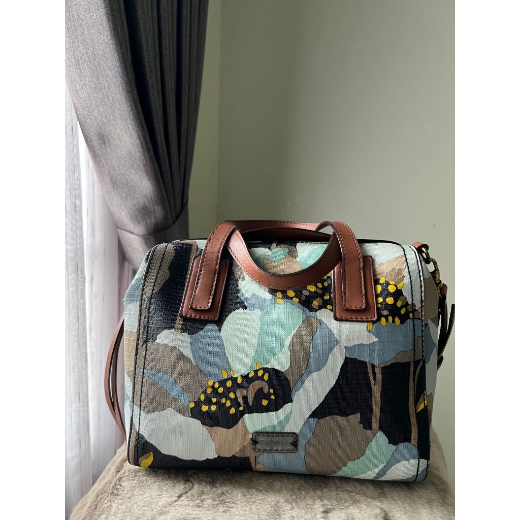 Tas Selempang Fossil Emma Satchel Dark Floral | PRELOVED