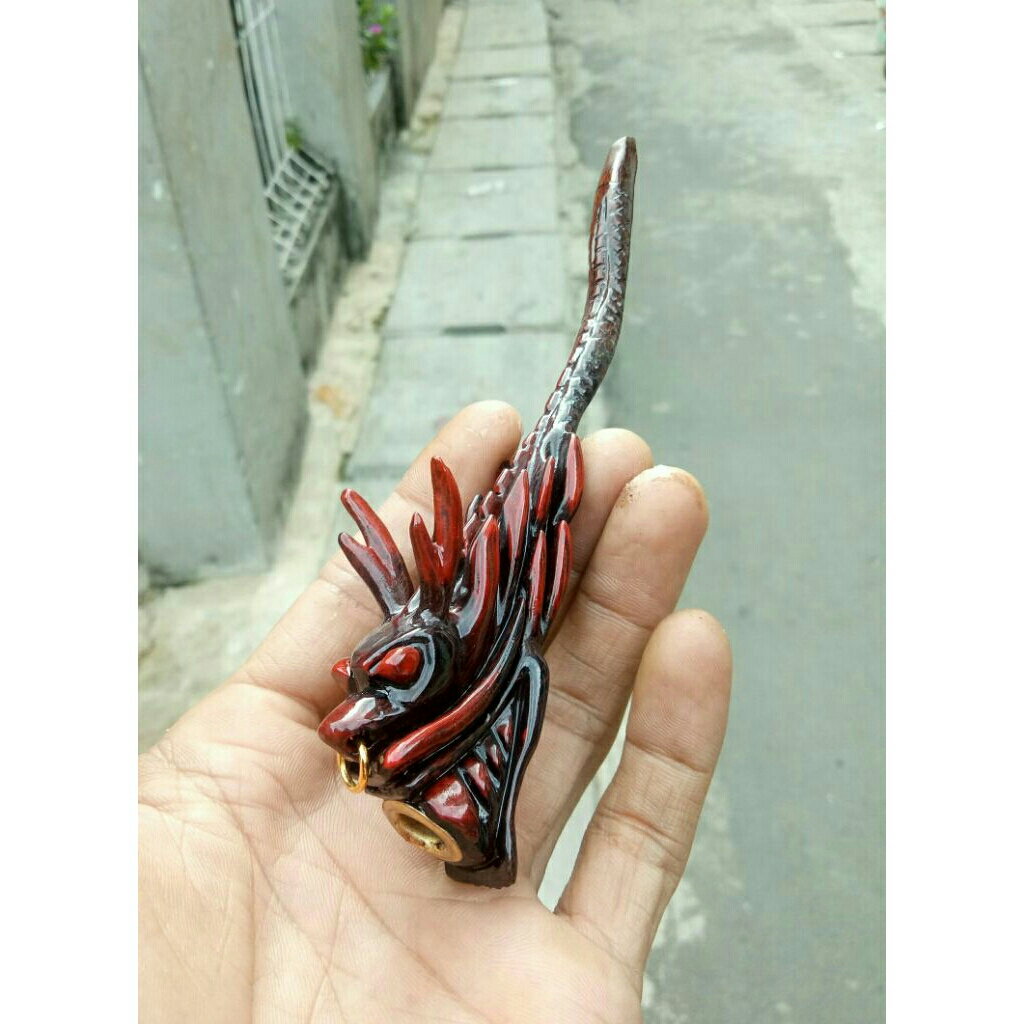 Once pipa kayu galih asem Ukir naga
