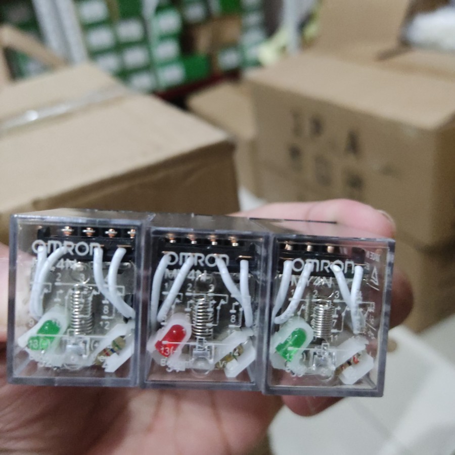 Relay MY4N MY4-N 14 Pin Kaki 220VAC 24DC 12VDC