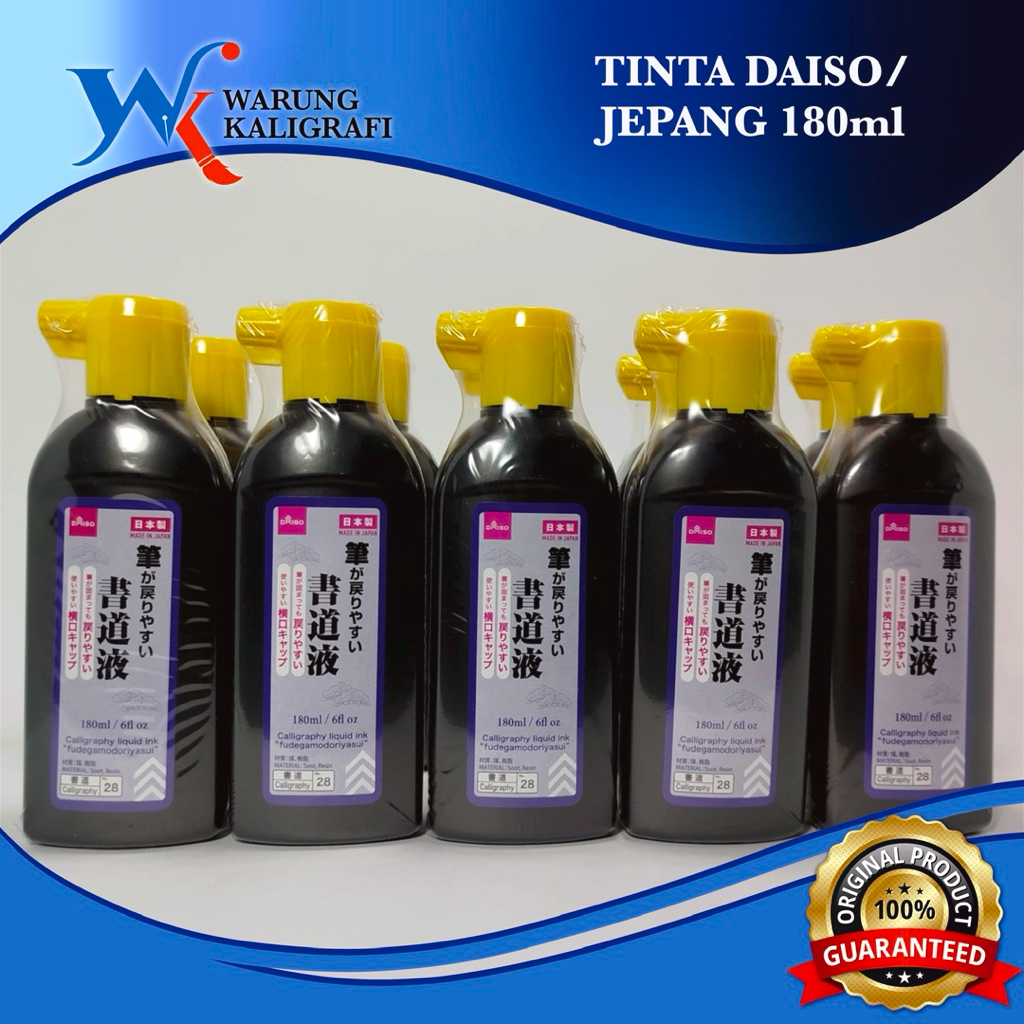 tinta kaligrafi Jepang tutup kuning 180ml daiso
