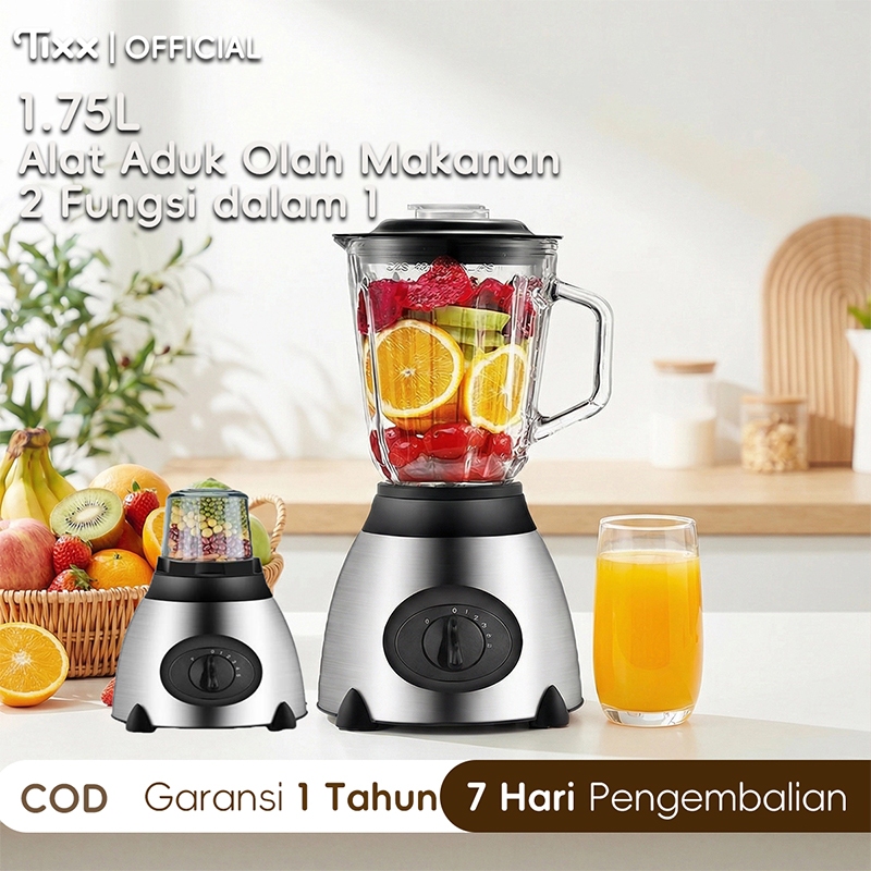 Tixx blender Juicer Multifungsi 1.75L Daya rendah 350W 2 in 1 Enam bilah pisau blender