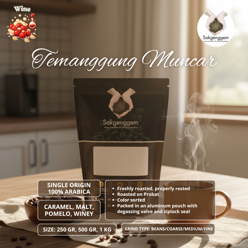 Biji Kopi Bubuk Arabika Temanggung Muncar Wine | Single Origin Coffee | Fresh Roasted
