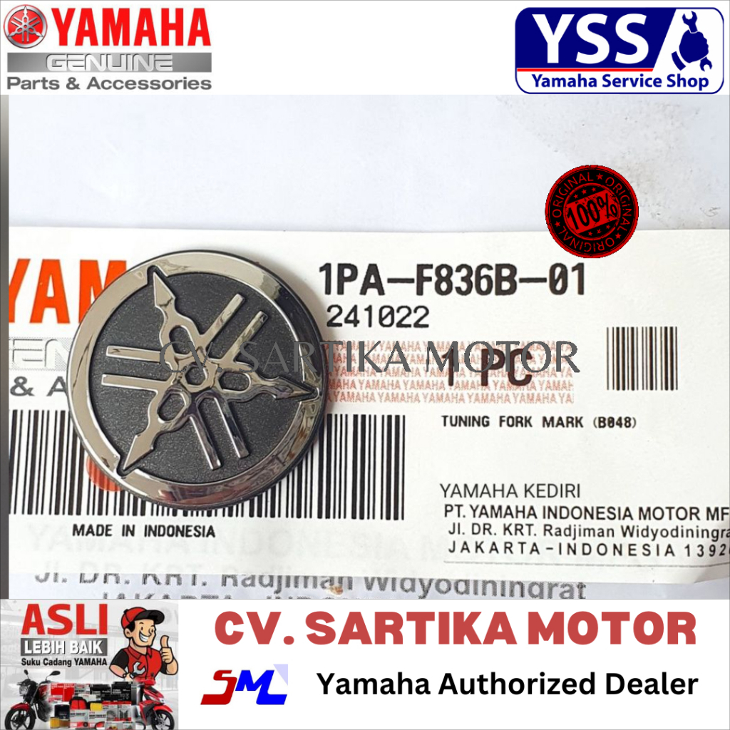 EMBLEM VISOR GARPUTALA VIXION NMAX NEO NMAX TURBO MT 25/TUNING FORK MARK/1PA-F836B-01 1PA-F836B-10
