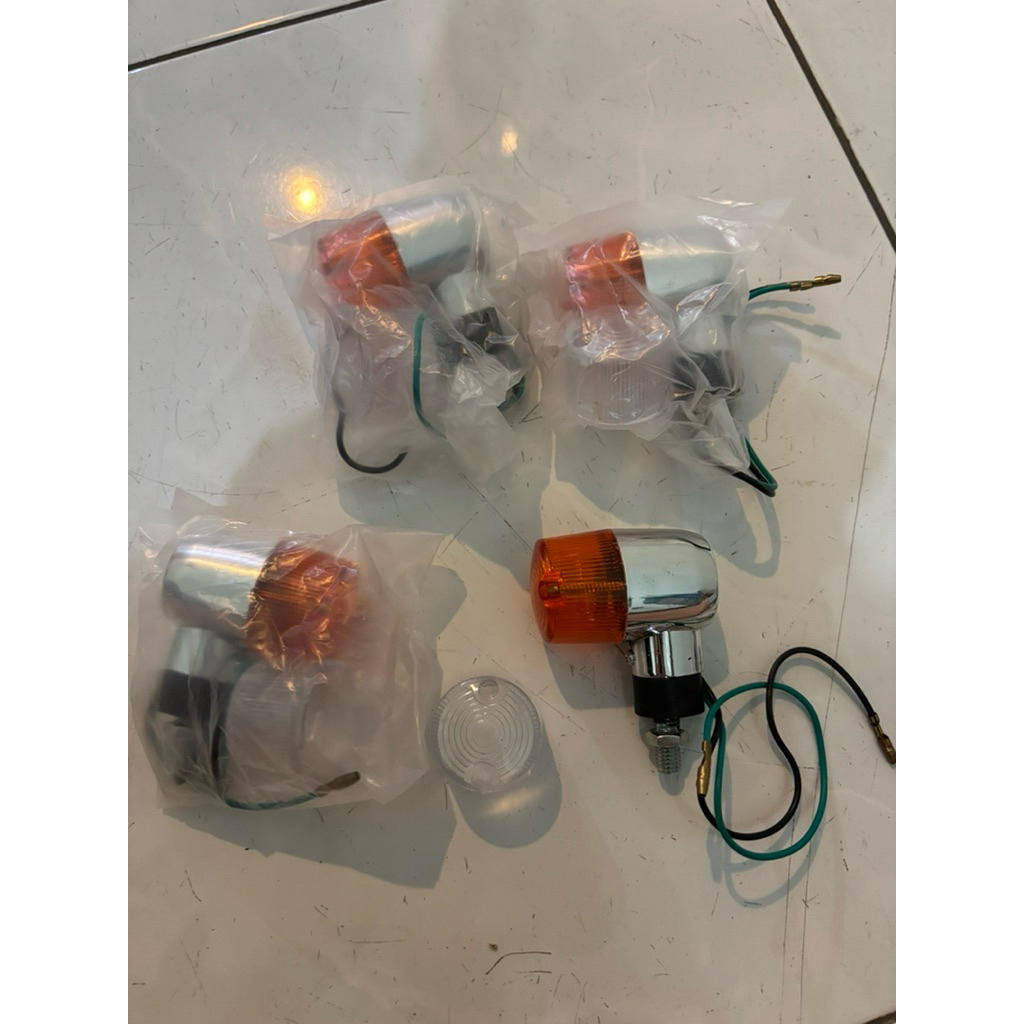 lampu sein motor custom bulat chrome honda yamaha w175