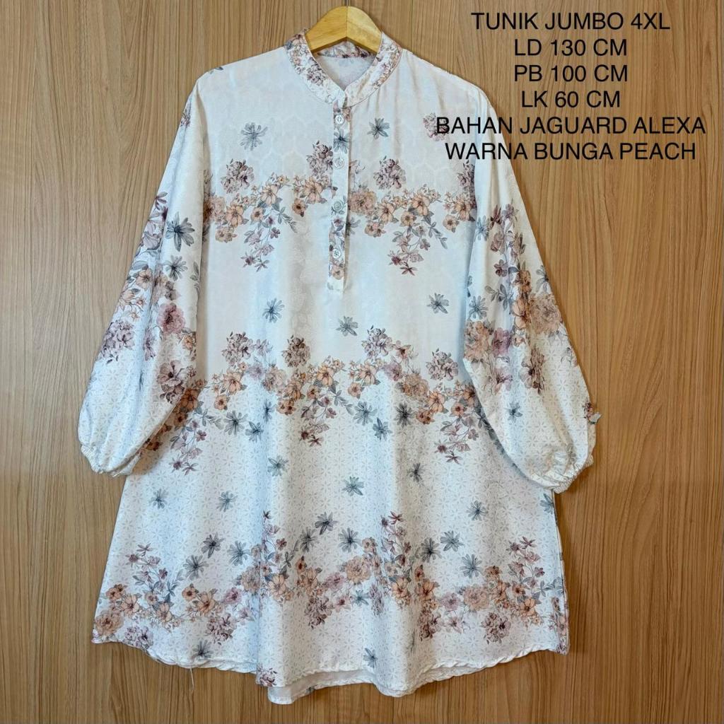 Tunik Jumbo Ld 130 Cm Motif Bunga Terbaru - Yura Tunik