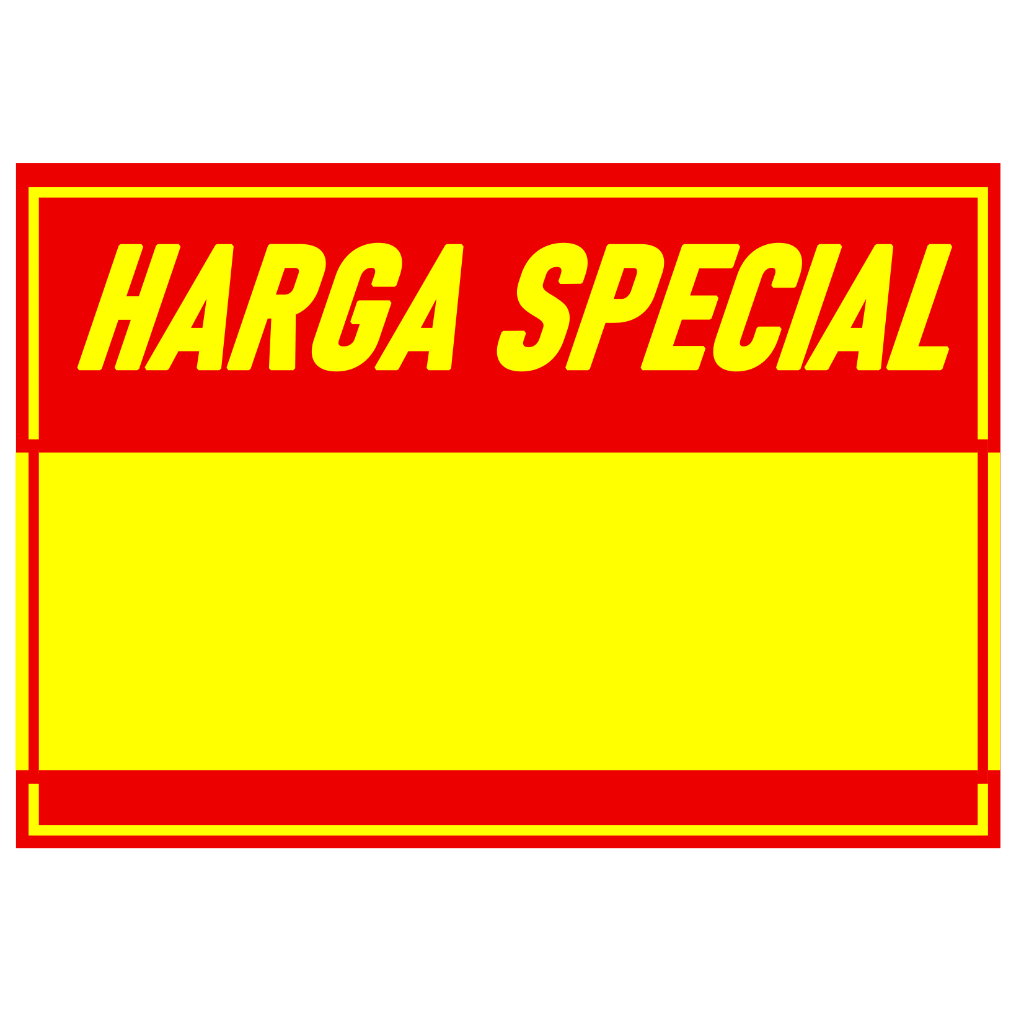 KERTAS HARGA SPECIAL TOKO / HARGA BANDROL/ KERTAS TULISAN LAMINASI / KERTAS HARGA BANDROL / NAMETAG 