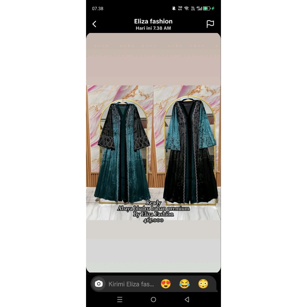abaya bludru