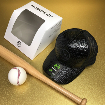 TOPI MODIUS ORIGINALE 3D M BULAT BLACK ON BLACK KULIT KEREN Pria TRUCKER