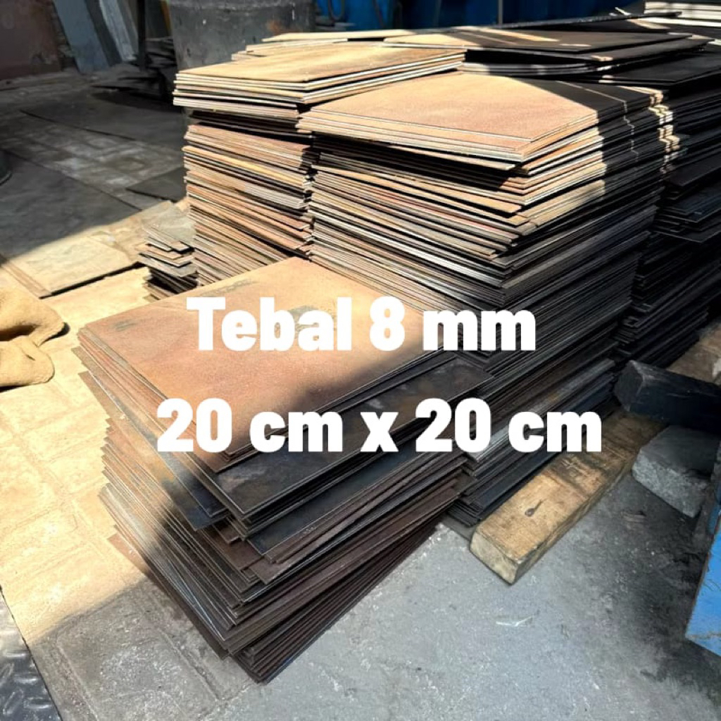 Plat Besi Hitam Ukuran 20x20 tebal 8mm Plat Besi Kotak Variasi