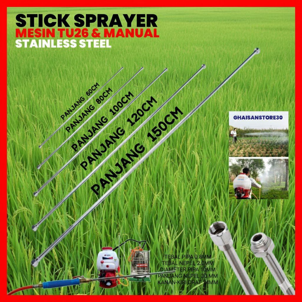 Stik Sprayer Panjang Untuk Knapsack Sprayer Mesin TU-26
