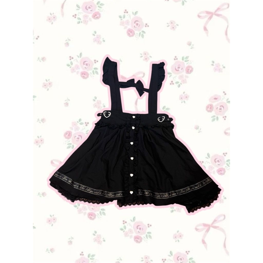 Liz Lisa l00k 4 like JSK Jumper Skirt Kawaii Japanese Jirai Kei Ryousangata Black Rok