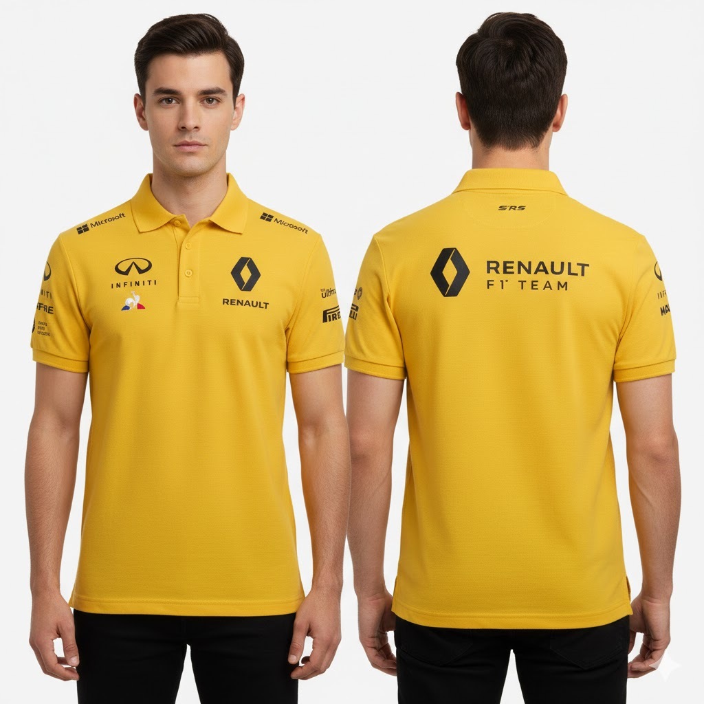 Kaos Polo Renault F1 Team Kuning – Premium Racing Style Pria [UNISEX]