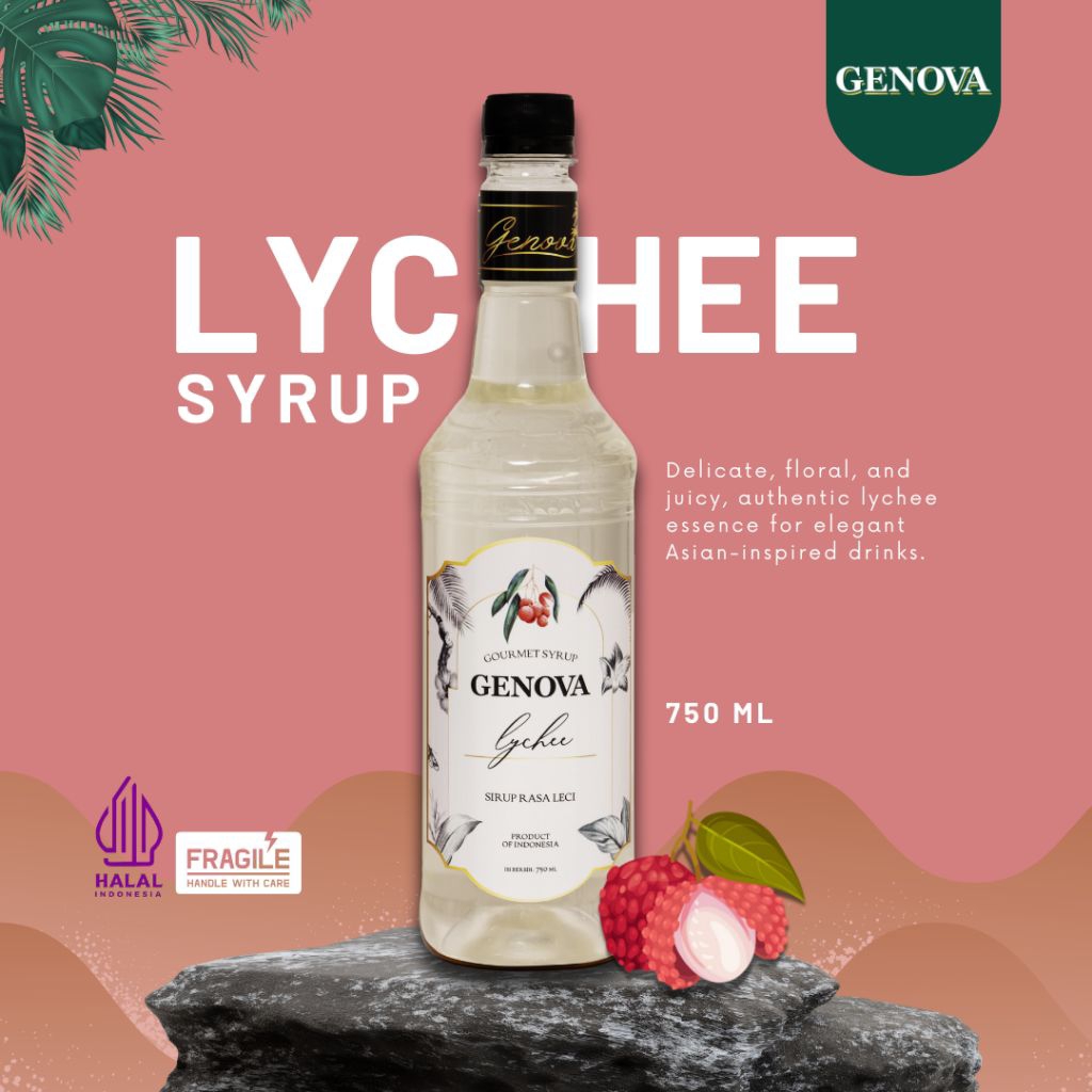 Genova syrup lychee 750ml - Sirup leci genova - Sirup genova rasa leci