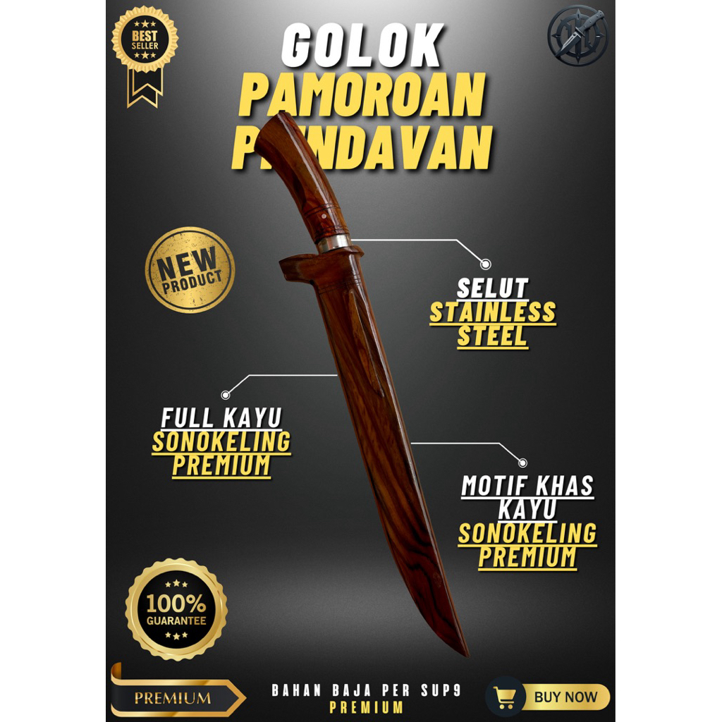 [BAJA PREMIUM] GOLOK KEBUN PAMOROAN PRINDAVAN GOLOK BAJA SUPER TAJAM Baja Per SUP9 Asli Original