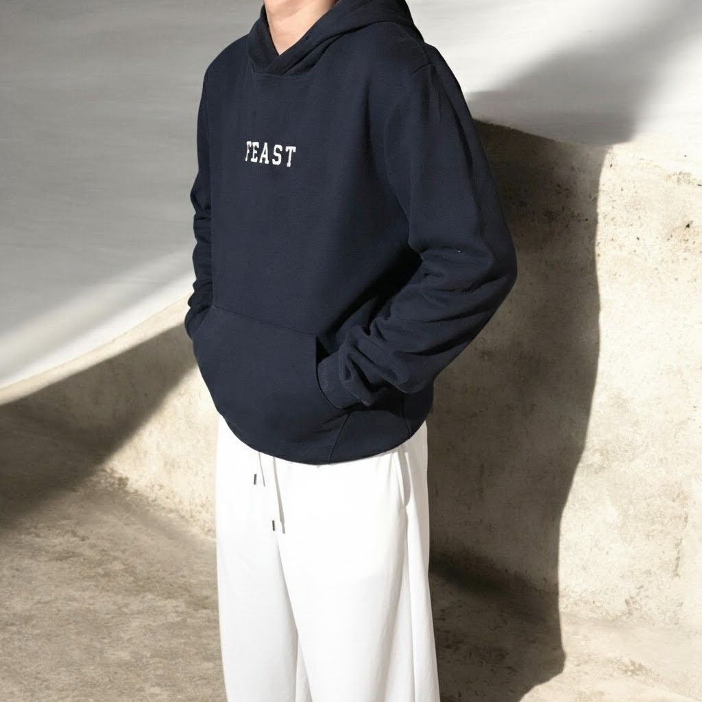 Hoodie bordir FEAST navy