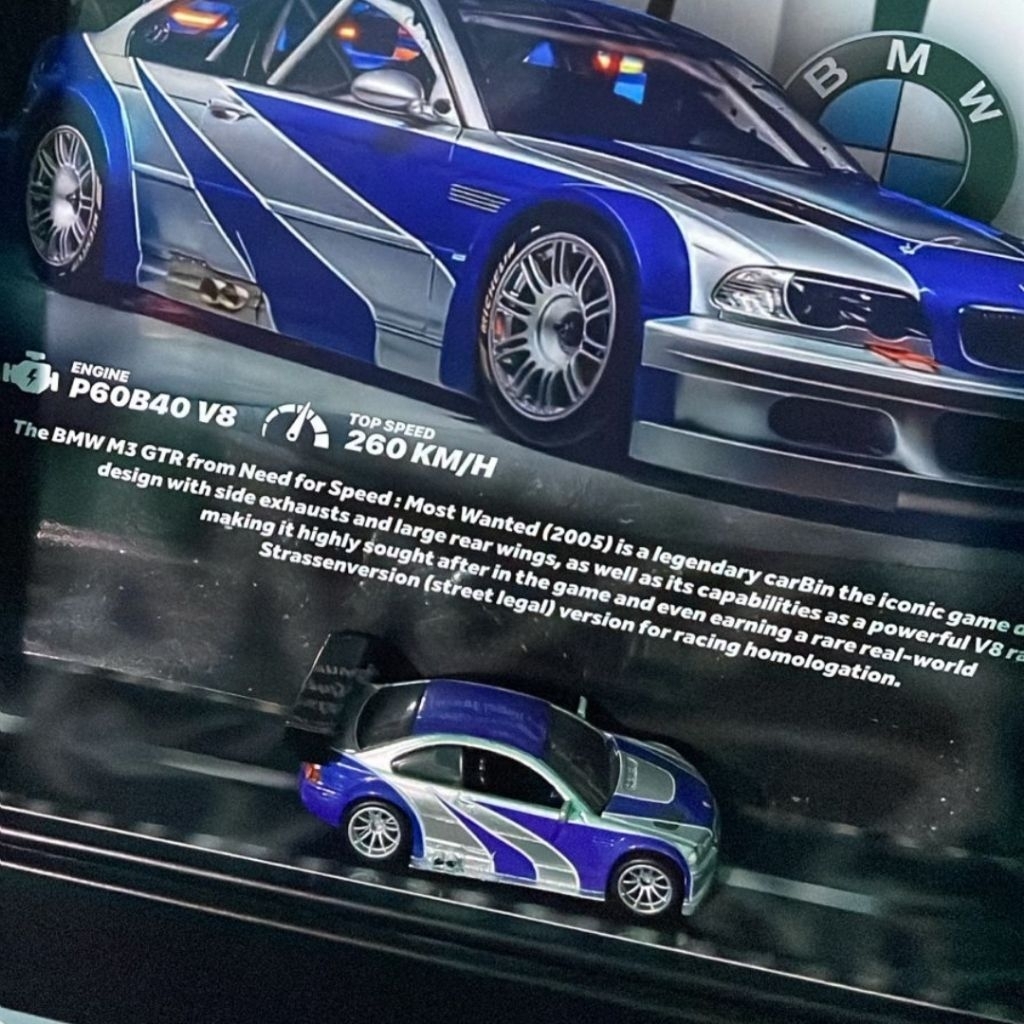 Hotwheels  BMW M3 GTR NFS Mostwanted (Blacklist 1 Razor )