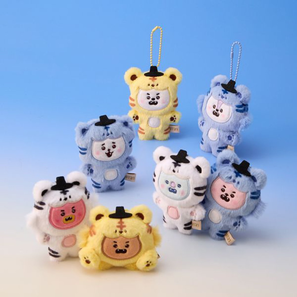 [PRE ORDER] BT21 FLAT TINY PLUSH KEYRING K HORANG BTS BONEKA DOLL KOYA RJ SHOOKY MANG CHIMMY TATA CO