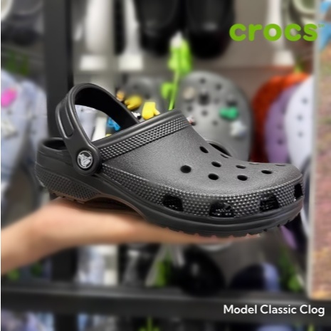 [COD]Sandal Pria Wanita Unisex Model Crocs Classic Clog  Anti Air -Hitam
