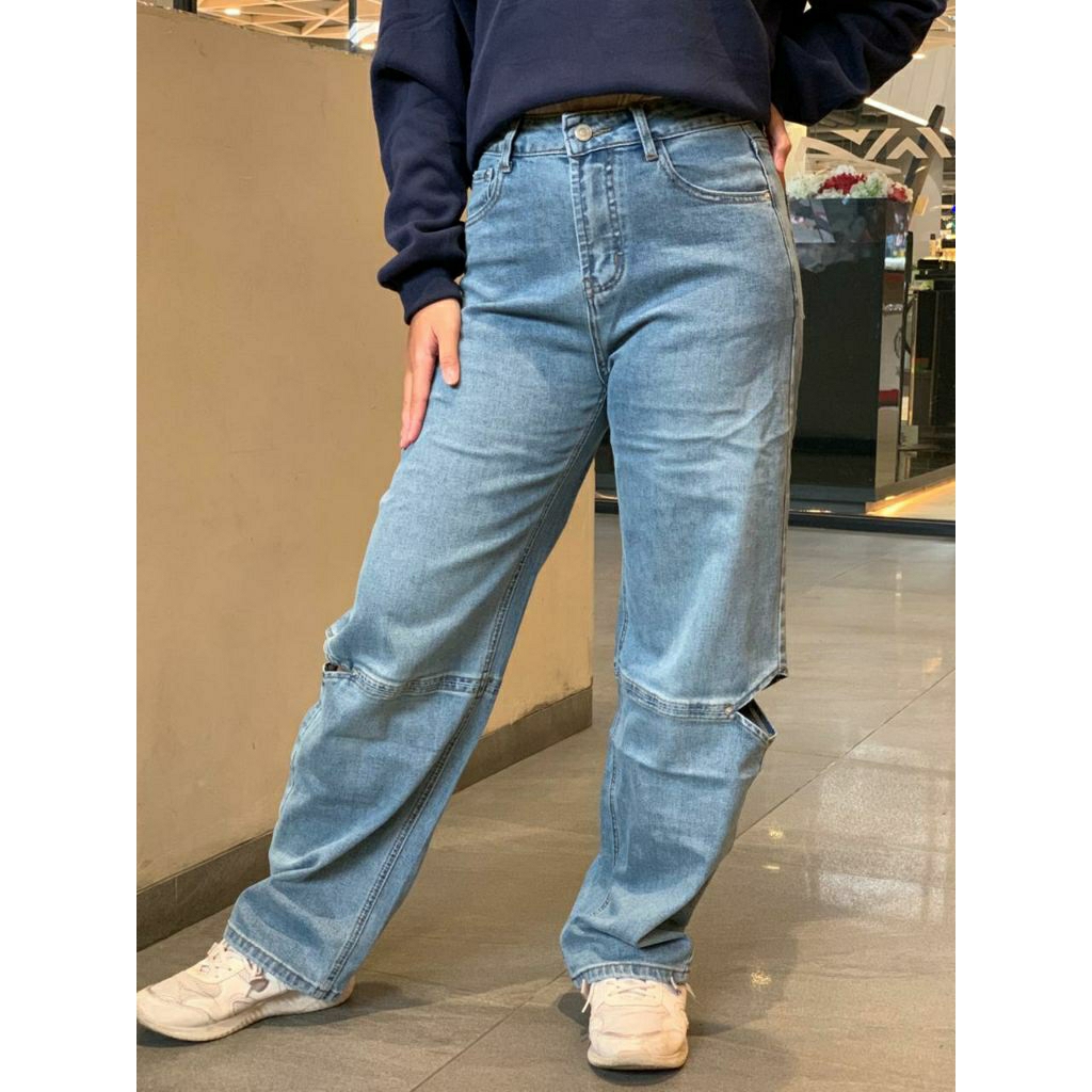 Celana Jeans Wanita - Jeans Panjang Wanita - Hippie Cut Out Jeans - Hippie Fashion Bandung