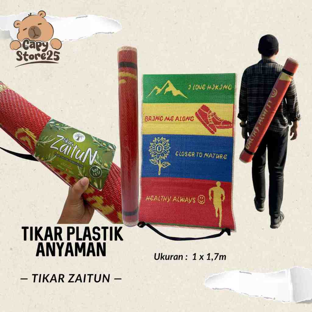 Tikar Plastik Anyaman Tikar Zaitun