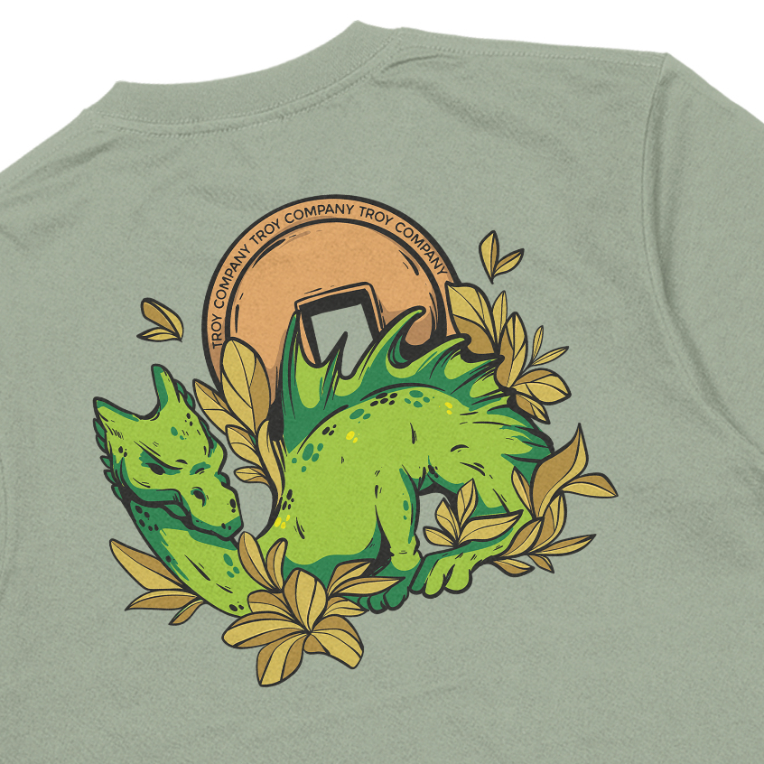 Troy Company T-shirt Sage Green Drago - Kaos Lengan Pendek Kaos Hijau Sage MTD 3277