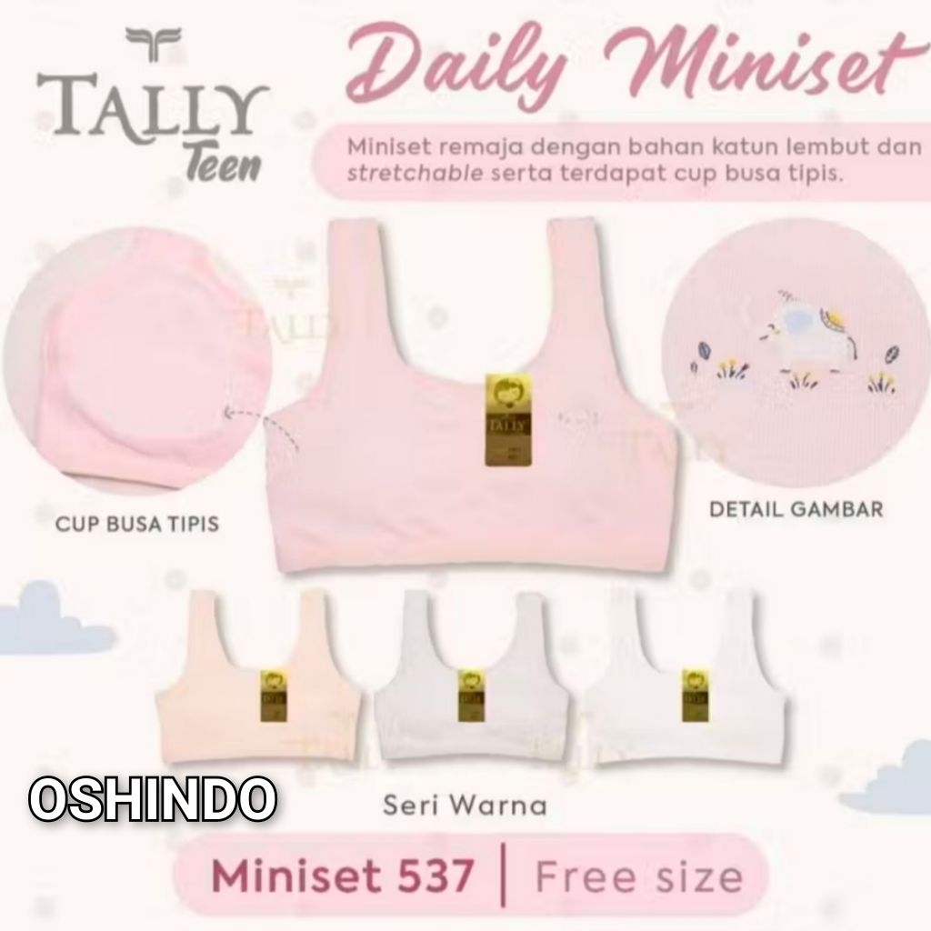 Miniset Tally 537 Bra BH Anak Perempuan Remaja Anak Cewek Abg Ada Cup Busa Tipis