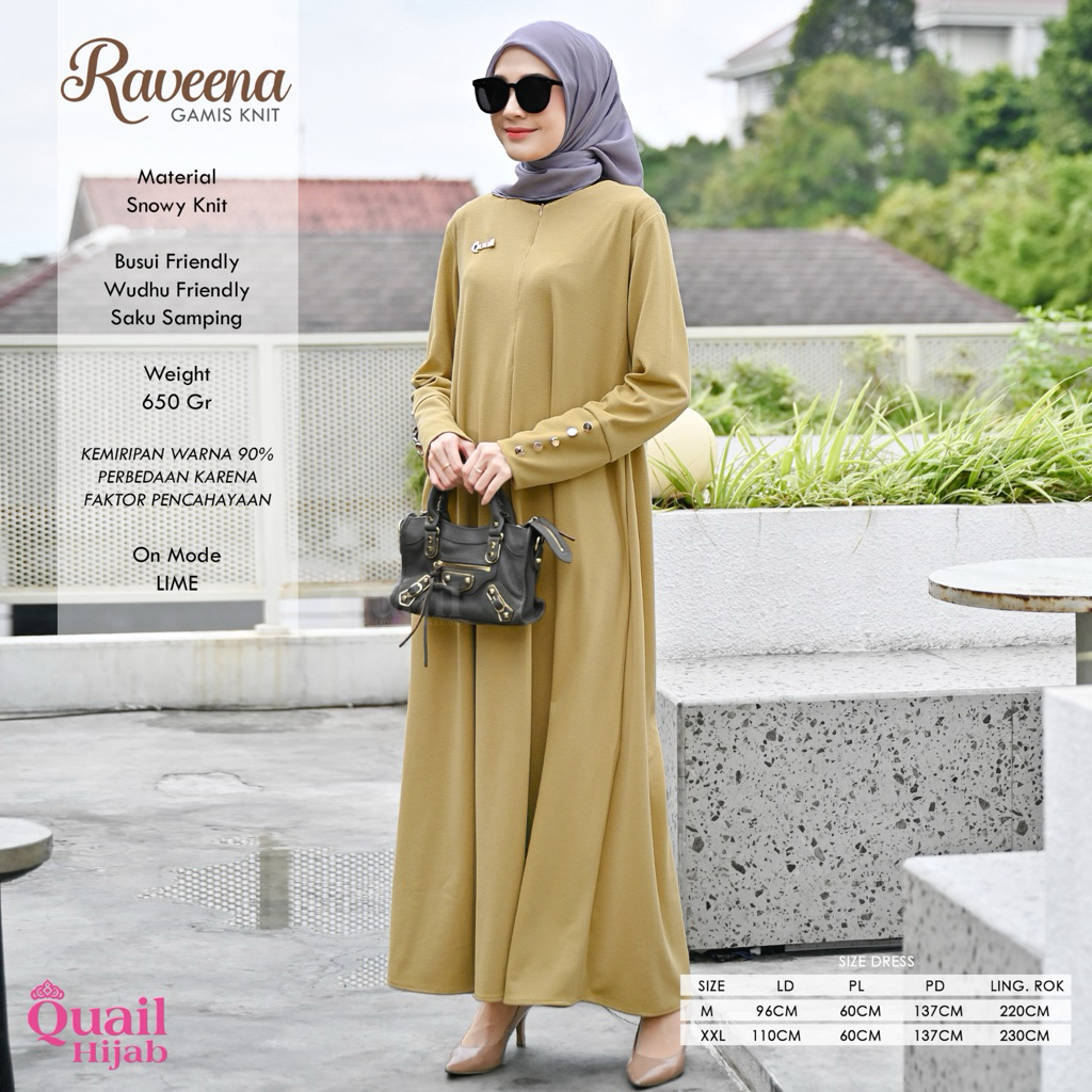 Quail Hijab - RAVEENA EXSCLUSIVE DRESS ORI QUAIL GAMIS SNOWY KNIT
