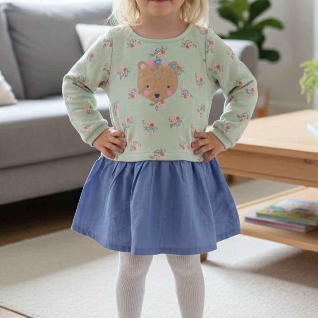 dress MOTHERCARE SALE UP TO 50% - dress + tights deer flower green