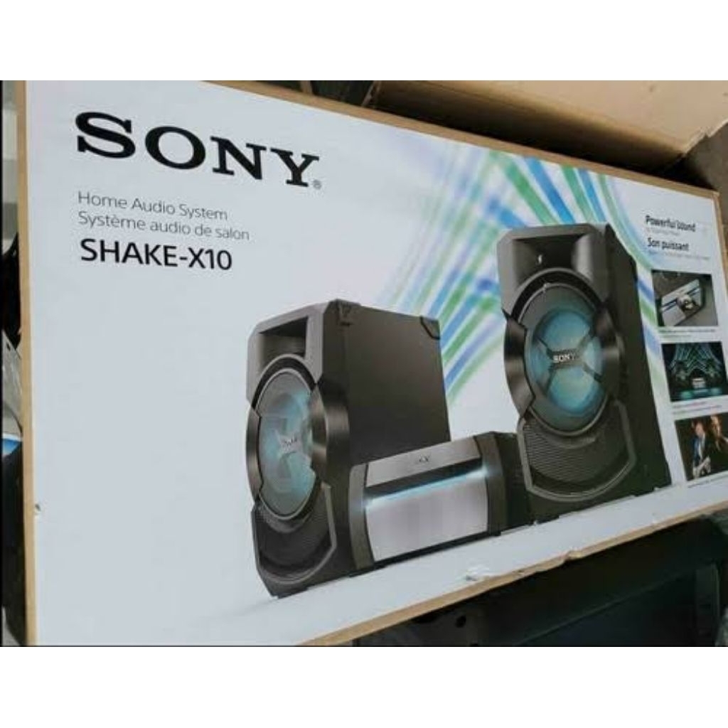 SPEAKER HOME THEATER SONY SHAKE X10 X 10 LAMPU LED GUITAR INPUT KARAOKE HDMI BLUETOOTH NFC MUSIC CEN